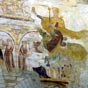 Cavaliers au manteau flottant: l'un très effacé représente  l'empereur Constantin 
