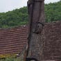 La statue en bois d'un pèlerin montre l'attachement d'Espagnac aux pèlerins de Compostelle!