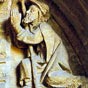 Léon (Reliegos-Léon), cathédrale Santa-Maria : représentation assez rare représentant saint Jacques, priant à genoux, CF.