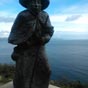 Vers le Cabo Fisterra:nous croisons ce beau pèlerin!!