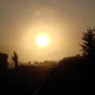 Lever de soleil à Neuvy-Saint-Sepulchre visible pour les pèlerins qui partiront tôt...