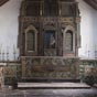 En quittant Lavacolla on tombe de suite sur l'Ermita San Roque,également nommée chapelle de Xan Xordo implantée ici pour conjurer les risques de peste.... On découvre l'intérieur de cette chapelle.