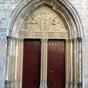 Roncesvalles: Le portail de l'église de Santiago.