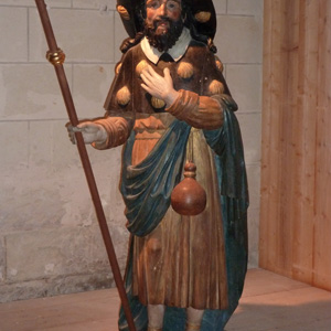 Via Turonensis - Étape Dangé-Saint-Romain - Châtellerault (17,9 km)::Une des plus belle statue de Saint Jacques en l'église Saint Jacques de Chatellerault
